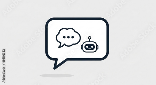 Illustration of a chatbot with a speech bubble, representing ai communication and assistance
