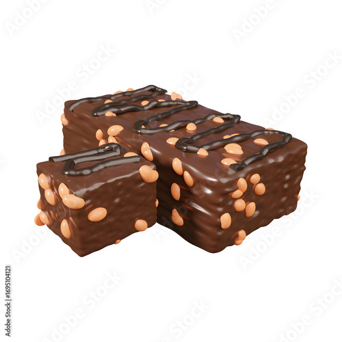 chocolate bar on white