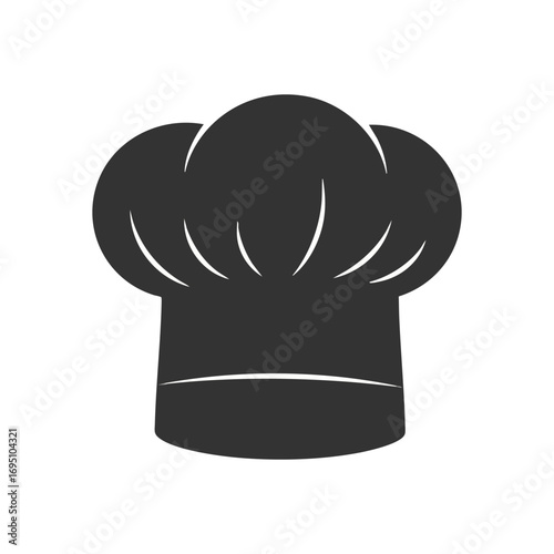 Chef Hat Icon Illustration. Simple yet elegant toque design, signifying culinary professionalism and gastronomic excellence. Ideal for menus, branding, and food industry designs.