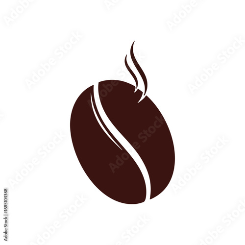 Freshly Roasted Coffee Bean. A single dark brown brew seed emits subtle vapor, symbolizing invigorating mornings, comforting warmth, and the rich essence of caffeine.