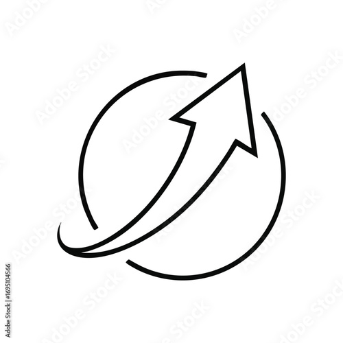 Dynamic Growth Indicator. A bold white pointer against black, illustrating a positive trajectory. It conveys significant advancement, future potential, and continuous improvement.