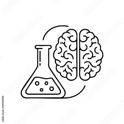 Mindful Science Research. Illustrating the connection between cerebral activity and laboratory work, this visual signifies discovery, knowledge, and intellectual ingenuity.