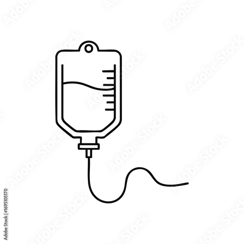 Medical Intravenous Fluid Bag. Essential for healthcare and healing, this therapeutic device provides vital sustenance. Represents hospital treatment and patient recovery.