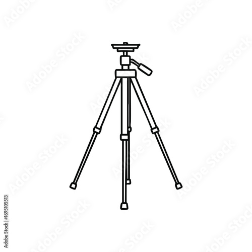 Essential Photography Support. A stark graphic representation of a camera stand on dark backdrop, symbolizing steadfastness, visual arts, and capturing perfect moments.