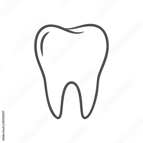 Healthy White Tooth Outline. A crisp, pristine image of a dental structure, symbolizing excellent oral hygiene and wellness. Ideal for healthcare and medical concepts.