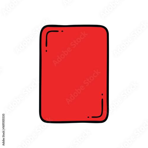 Vibrant Red Doodle Shape. A striking scarlet illustration on a deep black canvas. This graphic symbolizes energy and passion, with an organic, creative feel.