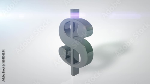 Musical notes and treble clef on white background with finance and currency symbols in 3D illustration