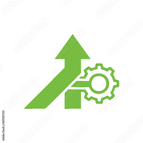 Performance Optimization Concept. Illustrating strategic advancement and system enhancement, this graphic signifies an upward trajectory driven by process efficiency.