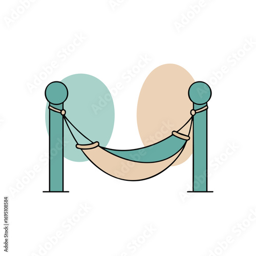 Cozy Hammock for Relaxing Leisure. Experience blissful tranquility with this illustration of a comfortable swing, representing ultimate repose and a serene getaway.