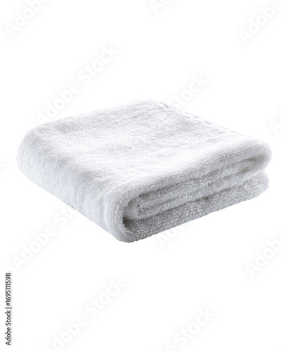 Folded white towel, soft texture