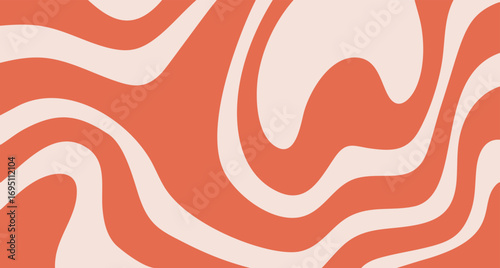 Psychedelic, wavy and wild pattern. Vector illustration. Abstract retro styled print with dynamic, curved lines