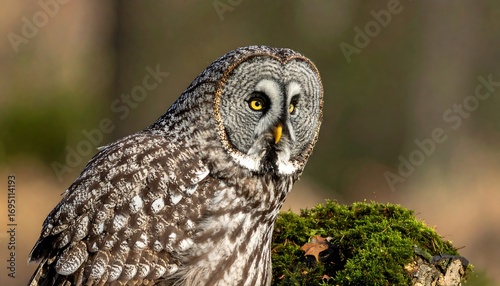 Wallpaper Mural Close-up of a gray owl in forest Torontodigital.ca