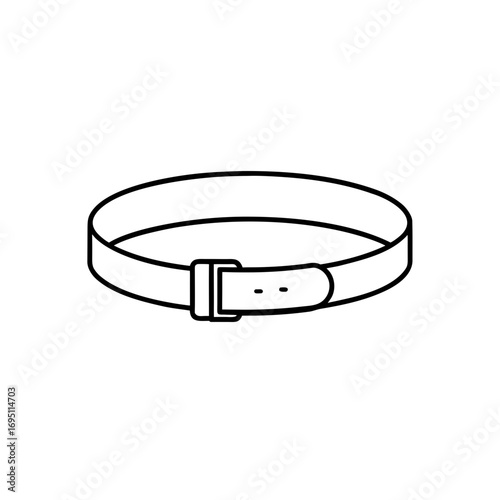 Outline drawing of a simple belt design on transparent background