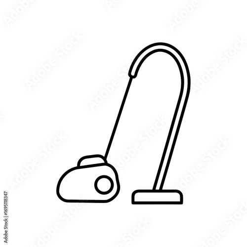 Outline drawing of a vacuum cleaner tool on transparent background