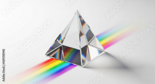 Captivating light dispersion through a prism, revealing the vibrant spectrum of colors