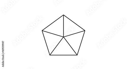Geometric pentagon shape with a clean and simple design for various creative projects