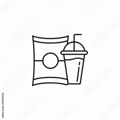 chips and soda icon sign vector