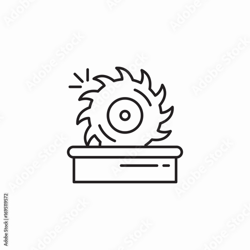 circular saw stand icon sign vector