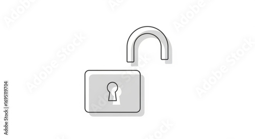 Illustration of an unlocked padlock, symbolizing security and freedom from restrictions