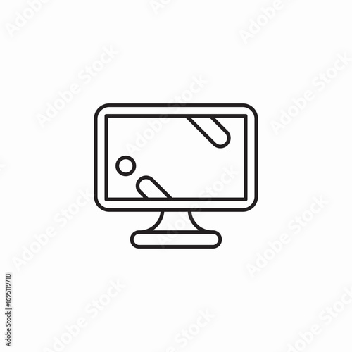 computer monitor screen icon sign vector
