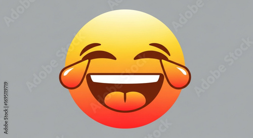 Laughing emoji with tears of joy for expressing happiness and positive emotions usage