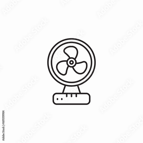 desk fan cooling icon sign vector