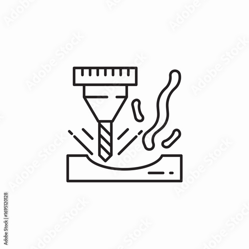 drill bit drilling icon sign vector