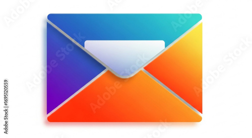 Colorful envelope illustration for email communication and message delivery service