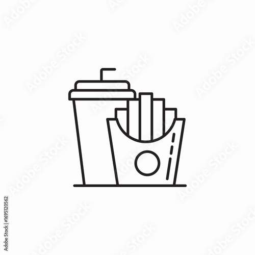 fries and soda icon sign vector