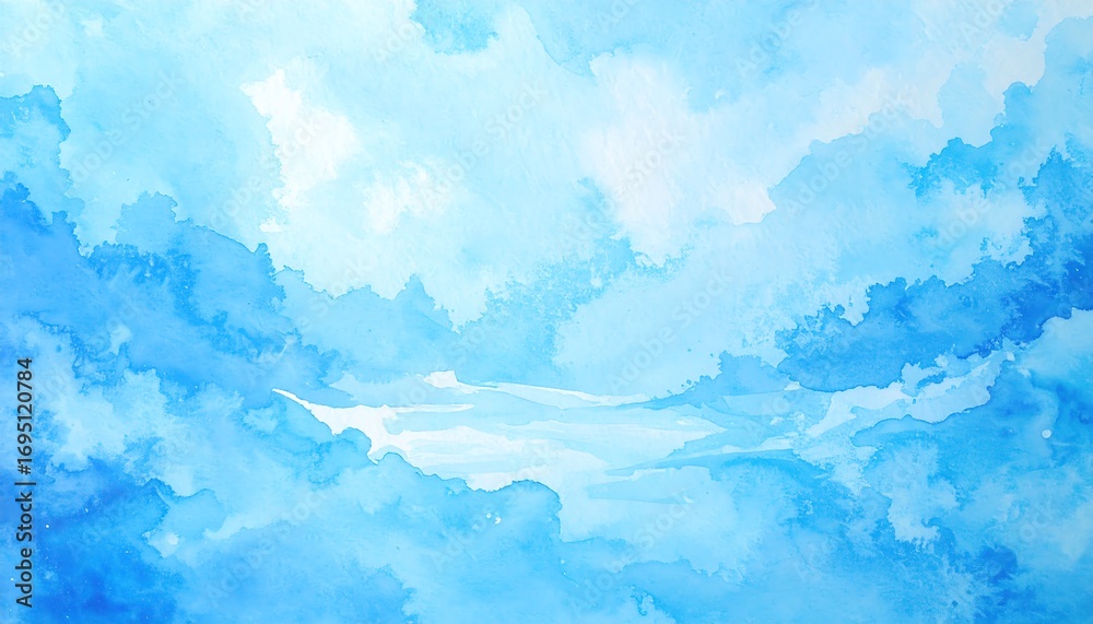 Obraz premium Light blue watercolor sky
