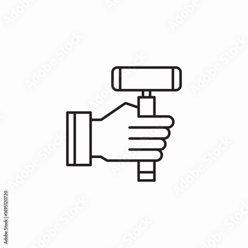 hand holding mallet icon sign vector