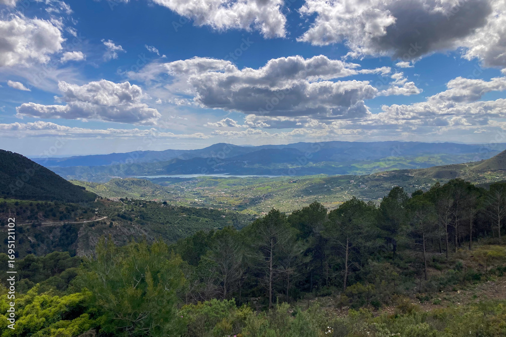 Obraz premium Scenic nature surrounds the hiking trails, offering stunning views and peaceful outdoor experiences in Sierra Tejeda Natural Park, Spain