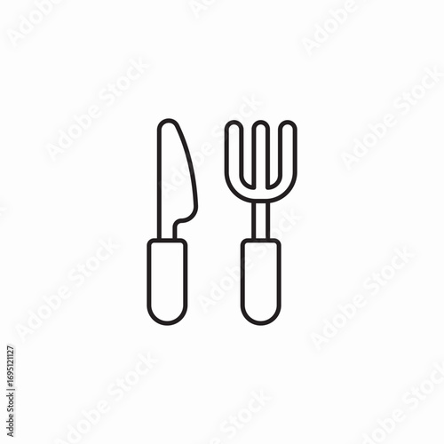 knife fork plate icon sign vector