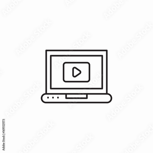 laptop computer video icon sign vector