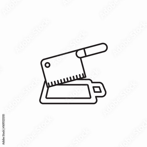 meat cleaver board icon sign vector