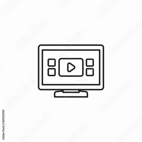 monitor screen media icon sign vector