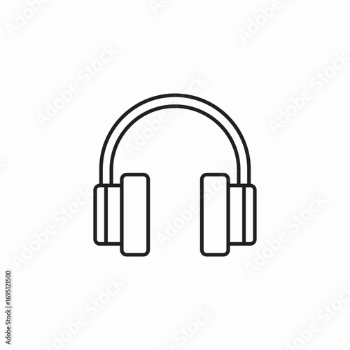 over ear headphones icon sign vector