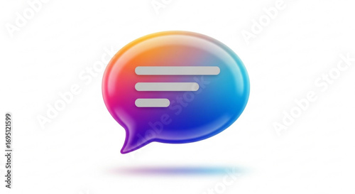 Colorful speech bubble with text lines for social media and communication