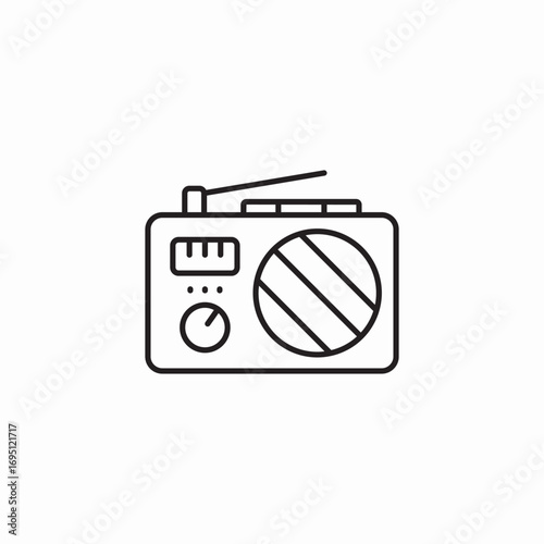 portable radio music icon sign vector