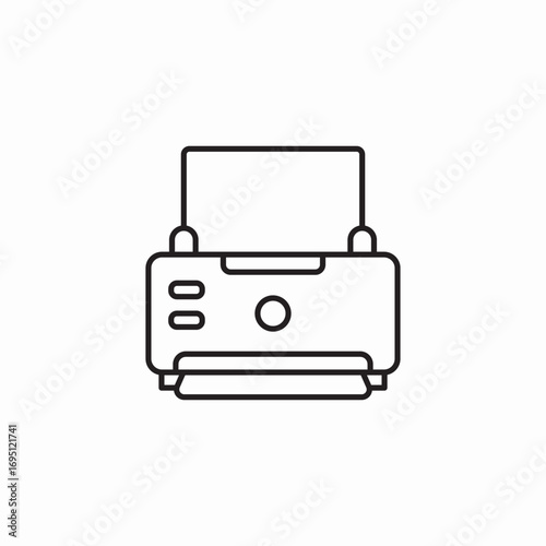 printer paper output icon sign vector