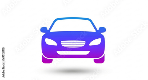 A vibrant gradient car icon, symbolizing modern transportation and automotive design with a sleek aesthetic