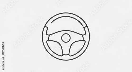Illustration of a steering wheel with a simple design for transportation themes and concepts