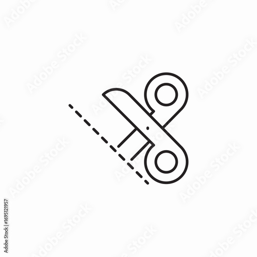 scissor diagonal cut icon sign vector