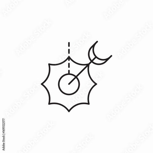 sun moon dangling icon sign vector