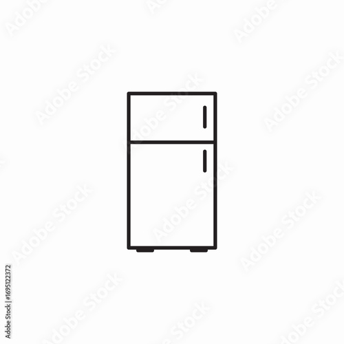 two door refrigerator icon sign vector