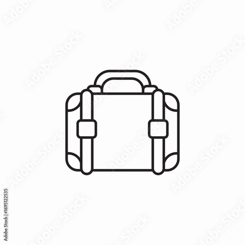 vintage suitcase travel icon sign vector