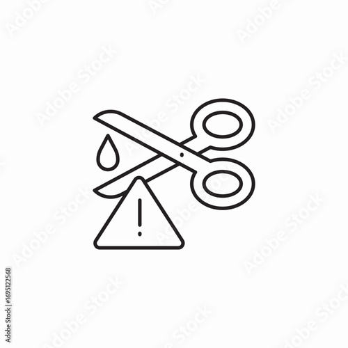 warning sharp object icon sign vector