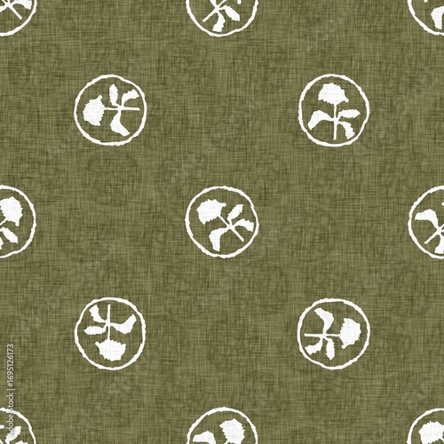 Polka dot blockprint seamless pattern. Neutral unisex whimsical style for wallpaper, backdrops and handmade print texture. All over vintage background. 