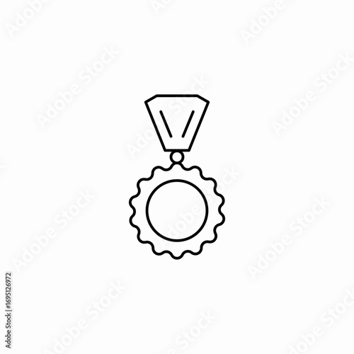 award medal ribbon icon sign vector