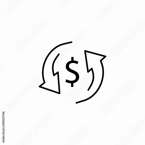 dollar exchange currency icon sign vector
